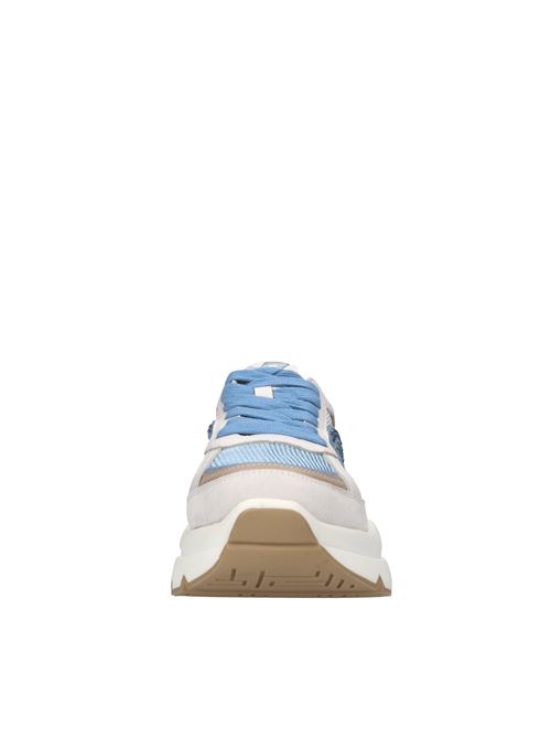 Sneakers in pelle,tessuto e strass EMANUELLE VEE | 451P-303-13-P011CBBIANCO-BLU-BEIGE-ORO